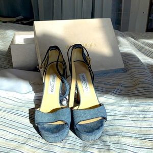 Jimmy Choo shoes - blue size 7.5 fabric & leather
